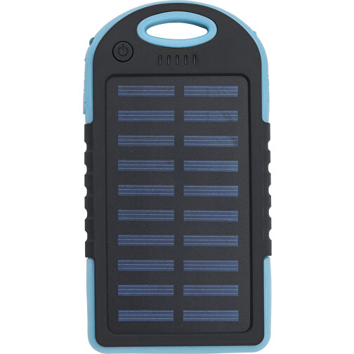 Solar Powerbank Aurora , blau, Kautschuk, 14,40cm x 1,50cm x 7,50cm (Länge x Höhe x Breite), Bild 2