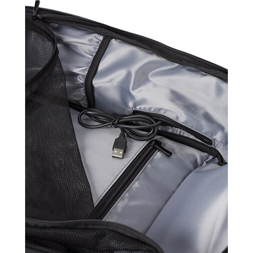 Rucksack Aus Kunststoff Rishi , schwarz, Polyester, Polyester 600D, 50,00cm x 13,00cm x 32,00cm (Länge x Höhe x Breite), Bild 5