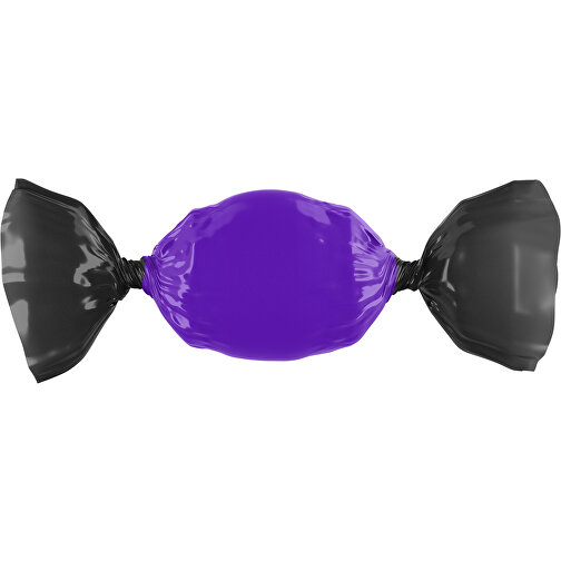 Bonbon Wickler Bontastisch , violet / schwarz, Wickler aus kompostierbarer Folie, 1,00cm x 2,00cm x 7,00cm (Länge x Höhe x Breite), Bild 1