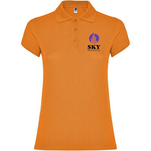 Star Poloshirt Für Damen , orange, Piqué Strick 100% Baumwolle, 200 g/m2, L, , Bild 2