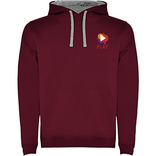 Urban Kapuzenpullover Für Herren , maroon / marl grey, Strick 50% Baumwolle, 50% Polyester, 280 g/m2, XL, , Bild 2