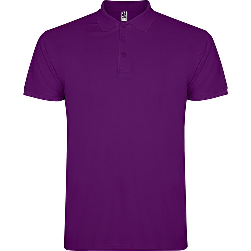 Star Poloshirt Für Herren , lila, Piqué Strick 100% Baumwolle, 200 g/m2, L, , Bild 1