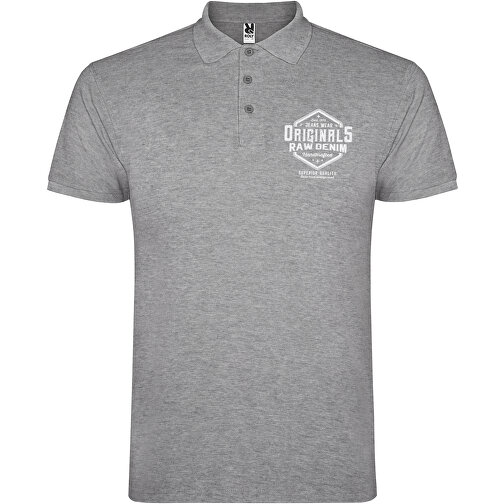 Star Poloshirt Für Herren , marl grey, Piqué Strick 85% Baumwolle, 15% Viskose, 200 g/m2, 3XL, , Bild 2