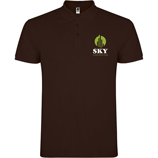 Star Poloshirt Für Herren , chocolat, Piqué Strick 100% Baumwolle, 200 g/m2, 3XL, , Bild 2