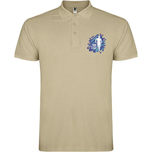 Star Poloshirt Für Herren , sand meliert, Piqué Strick 100% Baumwolle, 200 g/m2, L, , Bild 2