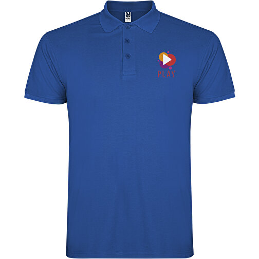 Star Poloshirt Für Kinder , royal, Piqué Strick 100% Baumwolle, 200 g/m2, 9/10, , Bild 2