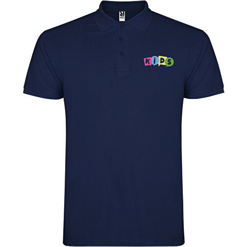 Star Poloshirt Für Kinder , navy blue, Piqué Strick 100% Baumwolle, 200 g/m2, 11/12, , Bild 2