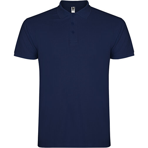 Star Poloshirt Für Kinder , navy blue, Piqué Strick 100% Baumwolle, 200 g/m2, 7/8, , Bild 1