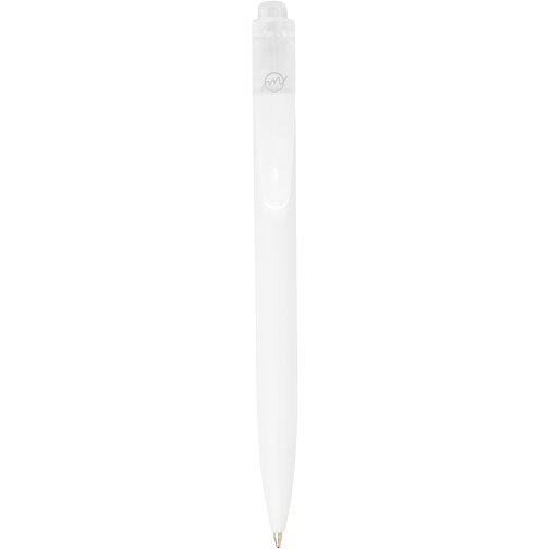 Thalaasa Kugelschreiber Aus Ocean Bound-Kunststoff , Marksman, transparent weiss / weiss, Recycelter Kunststoff, 14,30cm (Länge), Bild 1