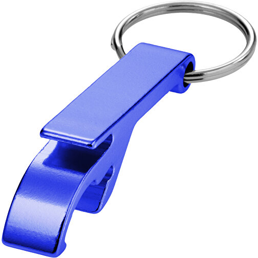 Tao Schlüsselanhänger Mit Flaschen- Und Dosenöffner Aus Recyceltem RCS Aluminium , royalblau, Recycled Aluminium, 6,00cm x 2,60cm x 1,00cm (Länge x Höhe x Breite), Bild 1
