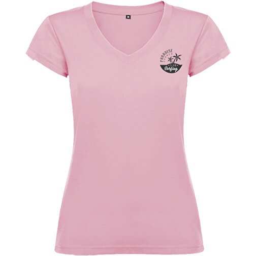 Victoria T-Shirt Mit V-Ausschnitt Für Damen , hellrosa, Single jersey Strick 100% Baumwolle, 155 g/m2, 2XL, , Bild 2