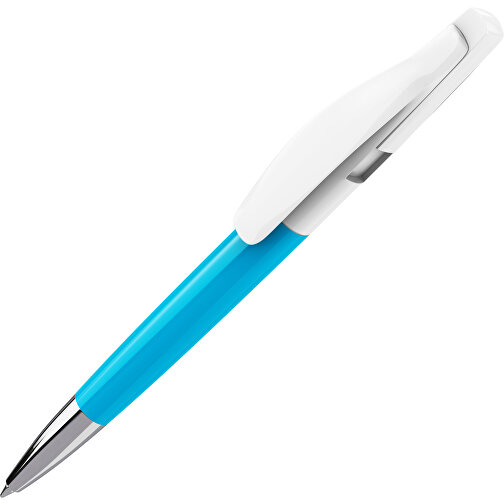 Prodir DS2 PPC Push Kugelschreiber , Prodir, cyanblau / weiß, Kunststoff, 14,80cm x 1,70cm (Länge x Breite), Bild 1