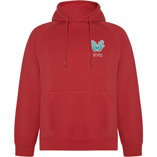 Vinson Kapuzenpullover Unisex , rot, Strick 57% Bio Baumwolle, 8% Baumwolle, 21% Recyceltes Polyester, 14% Polyester, 300 g/m2, XS, , Bild 2