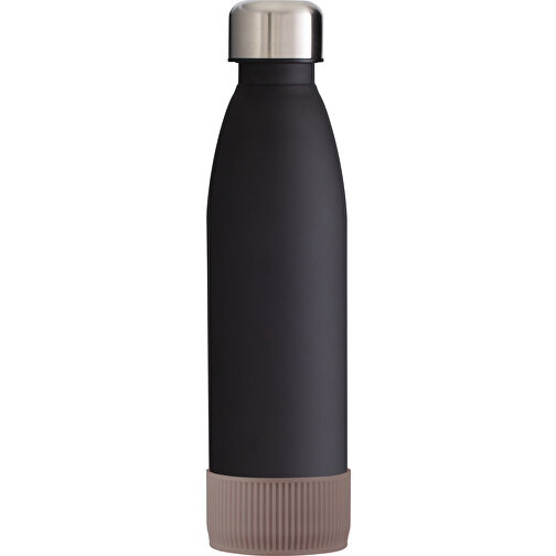 Trinkflasche RETUMBLER-TOULON GLASS , schwarz / braun, Glas, Silikon, recycelter Edelstahl, recyceltes Polypropylen, 26,00cm x 6,90cm x 6,90cm (Länge x Höhe x Breite), Bild 1