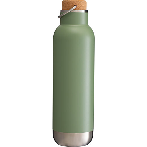 Thermotrinkflasche RETUMBLER-ORTADO 750 , grün / braun, Kork, recycelter Edelstahl, recyceltes Polypropylen, Silikon, 26,80cm x 7,70cm x 7,70cm (Länge x Höhe x Breite), Bild 4