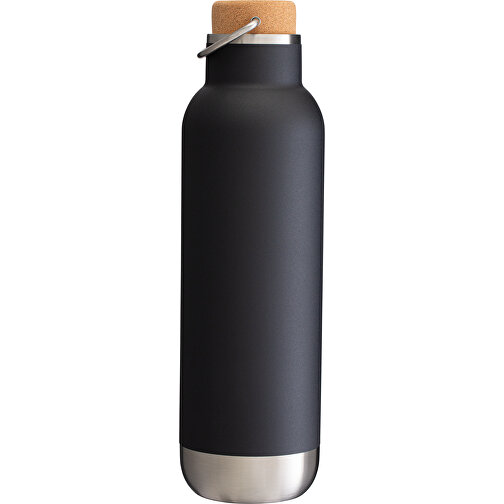 Thermotrinkflasche RETUMBLER-ORTADO 750 , schwarz / braun, Kork, recycelter Edelstahl, recyceltes Polypropylen, Silikon, 26,80cm x 7,70cm x 7,70cm (Länge x Höhe x Breite), Bild 4