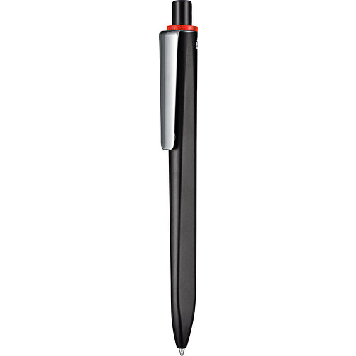Kugelschreiber RIDGE SCHWARZ RECYCLED  M , Ritter-Pen, schwarz recycled/rot transparent recycle, ABS u. Metall, 141,00cm (Länge), Bild 1