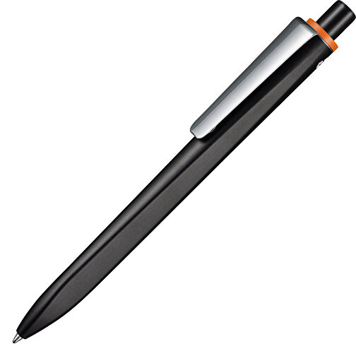 Kugelschreiber RIDGE RECYCLED M , Ritter-Pen, schwarz/orange, ABS u. Metall, 14,10cm (Länge), Bild 2