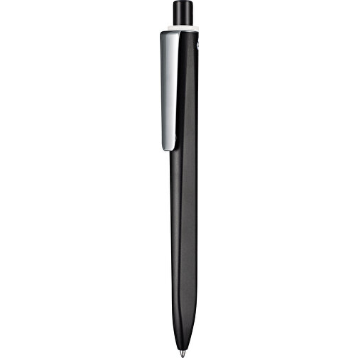 Kugelschreiber RIDGE SCHWARZ RECYCLED  M , Ritter-Pen, schwarz recycled/weiß recycled, ABS u. Metall, 141,00cm (Länge), Bild 1