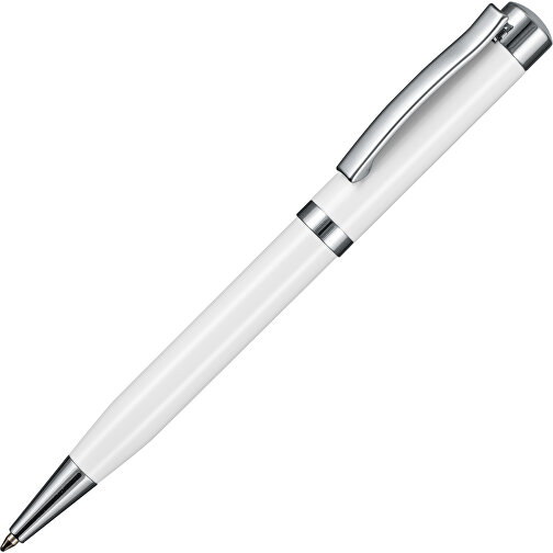 Kugelschreiber FORTUNA WEISS, Incl. 1-er Pen-Box , Ritter-Pen, weiß, Metall, 13,80cm (Länge), Bild 2