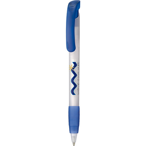 Kugelschreiber SOFT CLEAR FROZEN , Ritter-Pen, frostweiß / wasserfall-blau, ABS-Kunststoff, 14,80cm (Länge), Bild 1