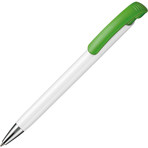 Kugelschreiber BONITA , Ritter-Pen, weiß/Apfel-grün, ABS-Kunststoff, 14,80cm (Länge), Bild 2