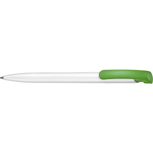 Kugelschreiber CLEAR , Ritter-Pen, weiß/Apfel-grün, ABS-Kunststoff, 14,80cm (Länge), Bild 3