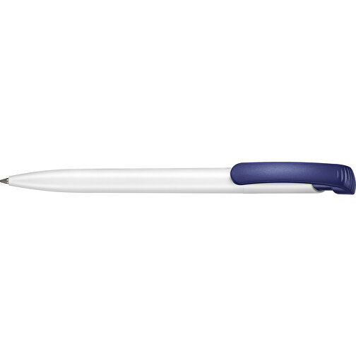 Kugelschreiber CLEAR , Ritter-Pen, weiß/azur-blau, ABS-Kunststoff, 14,80cm (Länge), Bild 3