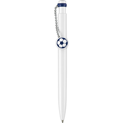 Kugelschreiber PIN PEN , Ritter-Pen, weiss/nacht-blau, ABS-Kunststoff, 14,50cm (Länge), Bild 1