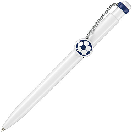 Kugelschreiber PIN PEN , Ritter-Pen, weiss/nacht-blau, ABS-Kunststoff, 14,50cm (Länge), Bild 2