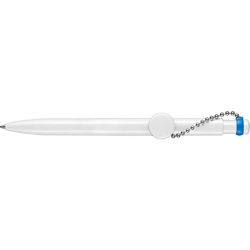 Kugelschreiber PIN PEN , Ritter-Pen, weiß/himmel-blau, ABS-Kunststoff, 14,50cm (Länge), Bild 3