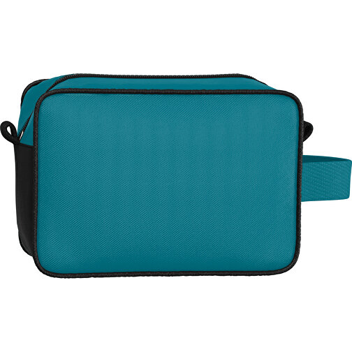 Kosmetiktasche Nova , atlantikblau / schwarz, Sublimation-fabric 200g - Polyester (PU), 16,00cm x 8,00cm x 23,00cm (Länge x Höhe x Breite), Bild 2