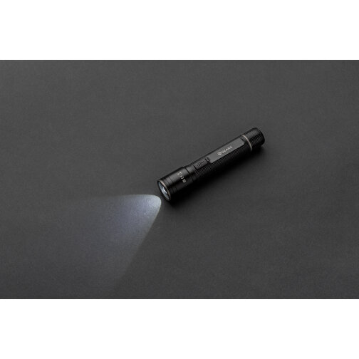 Gear X Taschenlampe Aus RCS Recycelt. Aluminium Mit USB-Akku , schwarz, Recycelte Aluminiumlegierung, 12,50cm (Höhe), Bild 3