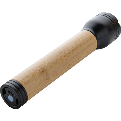 Lucid 5W Taschenlampe Aus RCS Recyceltem Kunststoff & Bambus , schwarz, ABS - recycelt, 4,20cm x 19,50cm (Länge x Höhe), Bild 2