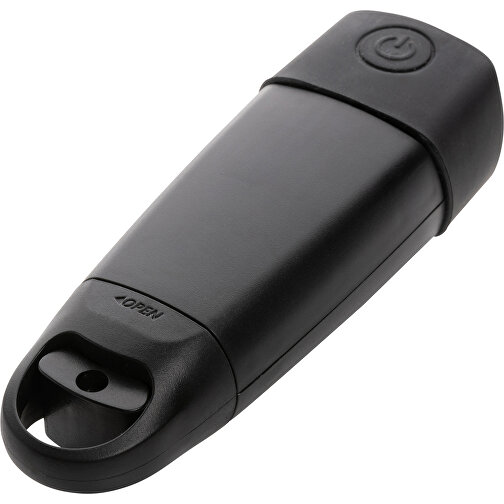 Lightwave USB-Taschenlampe Mit Kurbel Aus RCS RPlastik , schwarz, ABS - recycelt, 12,50cm x 3,00cm (Länge x Höhe), Bild 3