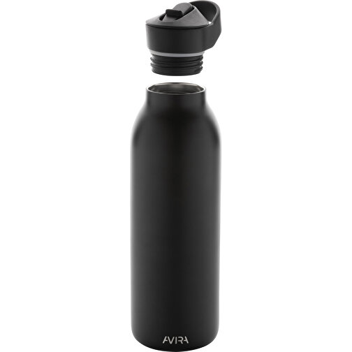 Avira Ara RCS Re-Steel Fliptop Wasserflasche 500ml , schwarz, Rostfreier Stahl - recycelt, 24,00cm (Höhe), Bild 5