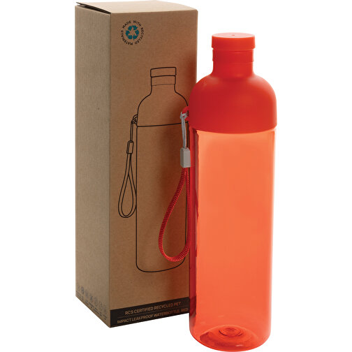 Impact Auslaufsichere Wasserflasche Aus RCS Recyc. PET 600ml , rot, PET - recycelt, 24,30cm (Höhe), Bild 9