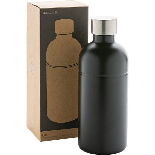 Soda Trinkflasche Aus RCS-zertifiziertem Stainless-Steel , schwarz, Rostfreier Stahl - recycelt, 21,40cm (Höhe), Bild 10