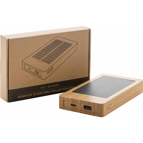 Bambusowy powerbank solarny Sunwick 10 000 mAh, Obraz 12