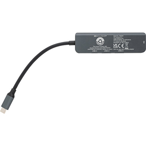 Terra Hub Aus RCS Recyceltem Aluminium Mit HDMI-Input , grau, Recycelte Aluminiumlegierung, 9,60cm x 1,00cm (Länge x Höhe), Bild 5