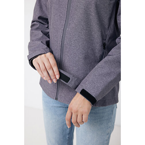 Iqoniq Makalu Damen Softshelljacke Aus Recyceltem Polyester , vulcano heather grey, 91% recyceltes Polyester, 7% recyceltes TPU, 2% Elastan, XXS, 56,00cm x 2,50cm (Länge x Höhe), Bild 11