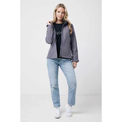 Iqoniq Makalu Damen Softshelljacke Aus Recyceltem Polyester , vulcano heather grey, 91% recyceltes Polyester, 7% recyceltes TPU, 2% Elastan, XXL, 72,00cm x 3,00cm (Länge x Höhe), Bild 6