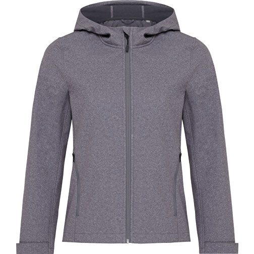 Iqoniq Makalu Damen Softshelljacke Aus Recyceltem Polyester , vulcano heather grey, 91% recyceltes Polyester, 7% recyceltes TPU, 2% Elastan, XS, 62,00cm x 2,50cm (Länge x Höhe), Bild 1