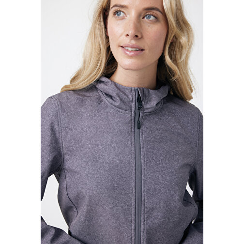 Iqoniq Makalu Damen Softshelljacke Aus Recyceltem Polyester , vulcano heather grey, 91% recyceltes Polyester, 7% recyceltes TPU, 2% Elastan, S, 64,00cm x 2,50cm (Länge x Höhe), Bild 9