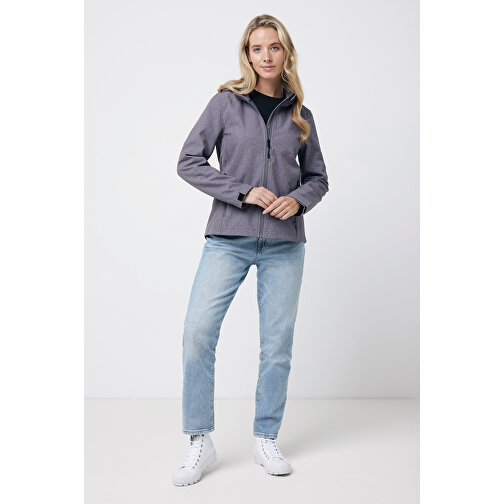 Iqoniq Makalu Damen Softshelljacke Aus Recyceltem Polyester , vulcano heather grey, 91% recyceltes Polyester, 7% recyceltes TPU, 2% Elastan, M, 66,00cm x 2,50cm (Länge x Höhe), Bild 5