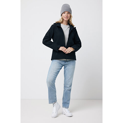 Iqoniq Makalu Damen Softshelljacke Aus Recyceltem Polyester , schwarz, 91% recyceltes Polyester, 7% recyceltes TPU, 2% Elastan, XL, 70,00cm x 3,00cm (Länge x Höhe), Bild 5