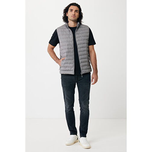 Iqoniq Meru Herren Bodywarmer Aus Recyceltem Polyester , Silbergrau, 100% recyceltes Polyester, XXXL, 77,00cm x 0,50cm (Länge x Höhe), Bild 3