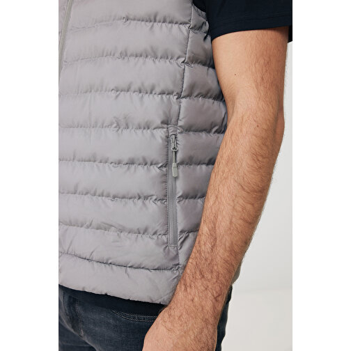 Iqoniq Meru Herren Bodywarmer Aus Recyceltem Polyester , Silbergrau, 100% recyceltes Polyester, L, 71,00cm x 0,50cm (Länge x Höhe), Bild 9