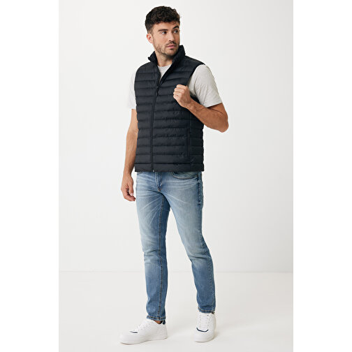 Iqoniq Meru Herren Bodywarmer Aus Recyceltem Polyester , schwarz, 100% recyceltes Polyester, XL, 73,00cm x 0,50cm (Länge x Höhe), Bild 3