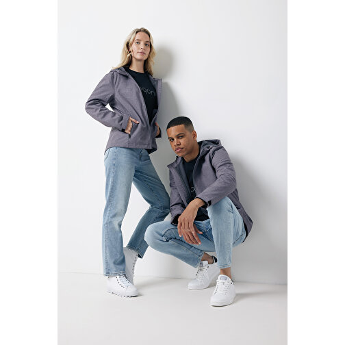 Iqoniq Makalu Herren Softshelljacke Aus Recyceltem Polyester , vulcano heather grey, 91% recyceltes Polyester, 7% recyceltes TPU, 2% Elastan, XXL, 77,00cm x 3,00cm (Länge x Höhe), Bild 3